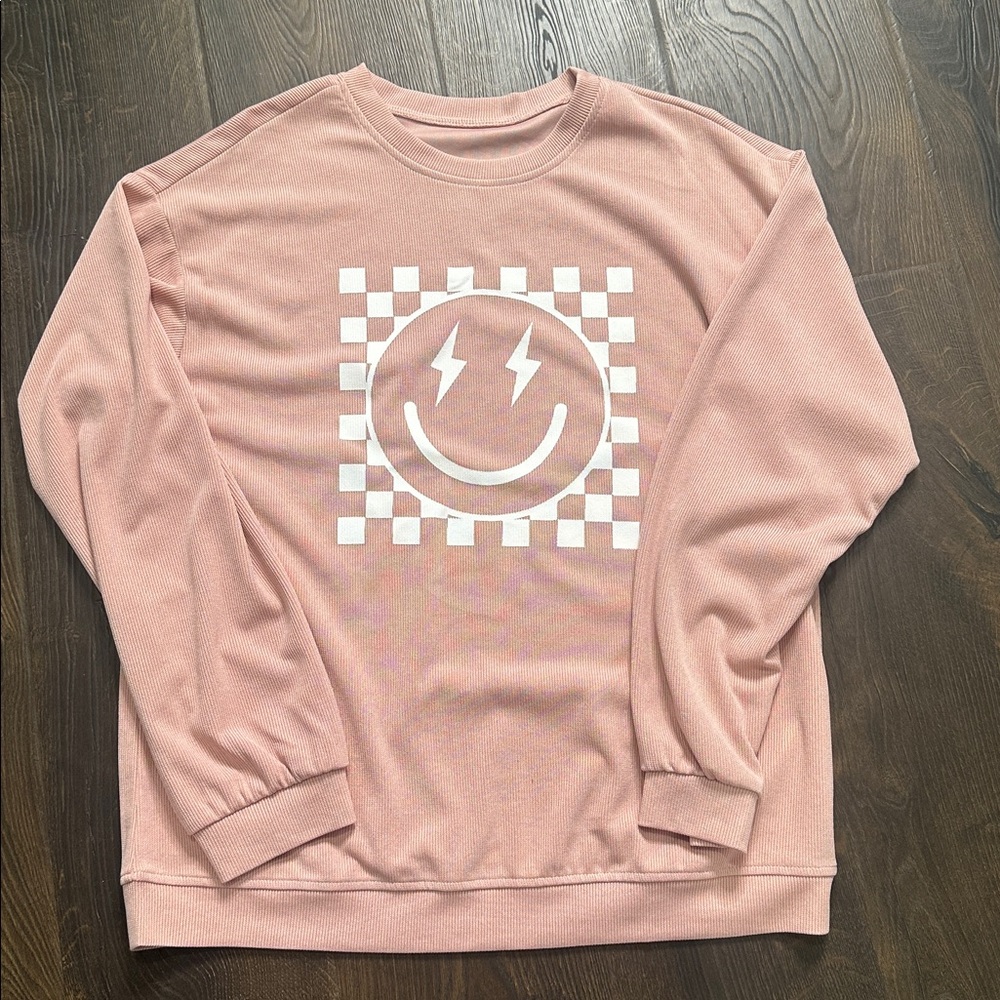 Pink Smiley Face Sweatshirt